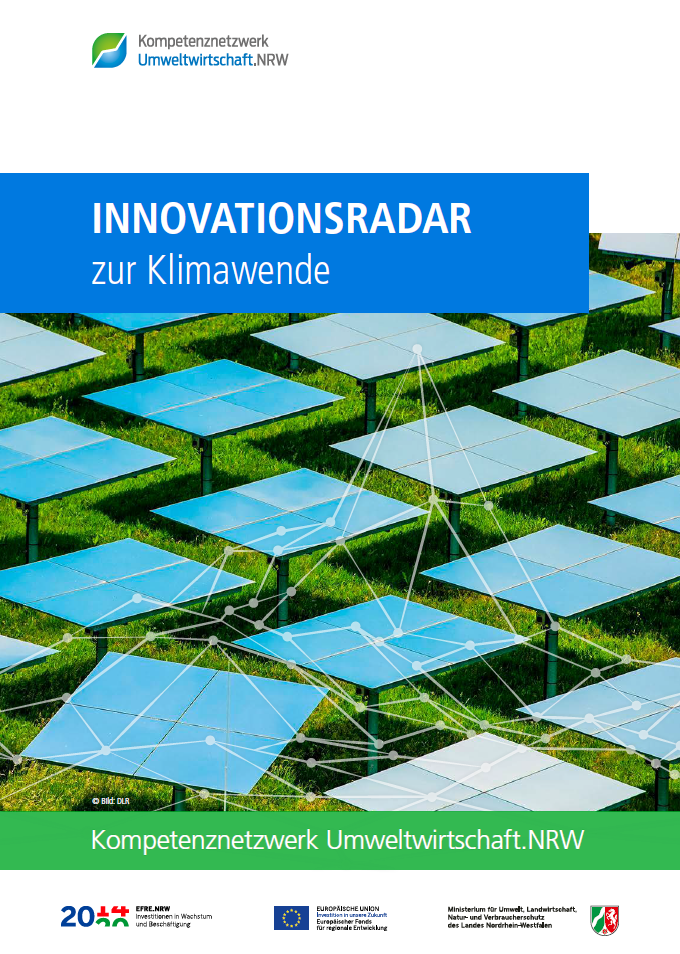 The picture shows the cover of the Innovation Radar on Climate Change.