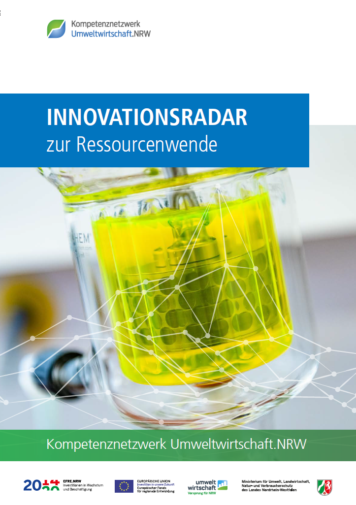 The picture shows the cover page of the Innovation Radar on the resource transition.