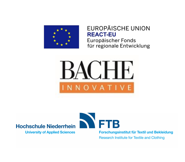 Logos REACT-EU, Bache Innovations & Hochschule Niederrhein