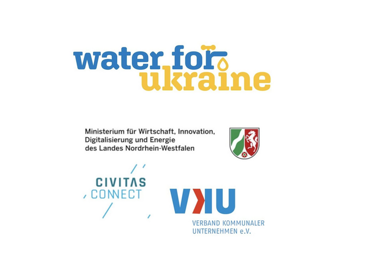 Partnerlogos der Initiative &quot;Water4Ukraine&quot;