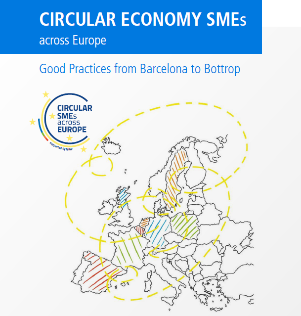 Das Bild zeigt das Cover der Broschüre zur Circular Economy SMEs across Europe Tour.